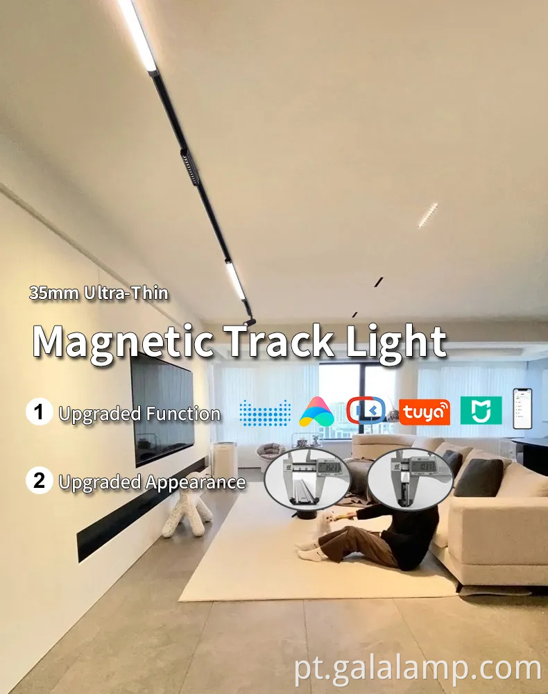 Teto erdu linear 48V 35mm Sistema de luz de trilho magnetic de trilho slim Sistema